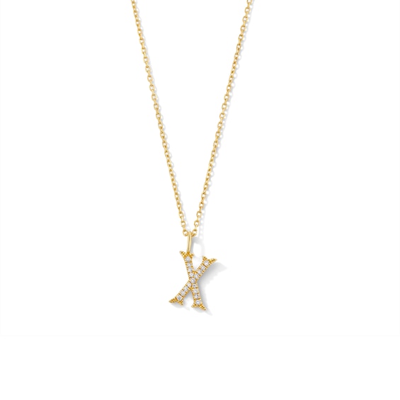 1/20 CT. T.w. Lab-Grown Diamond Letter “X” Initial Pendant in 10K Gold (F/Vs2)