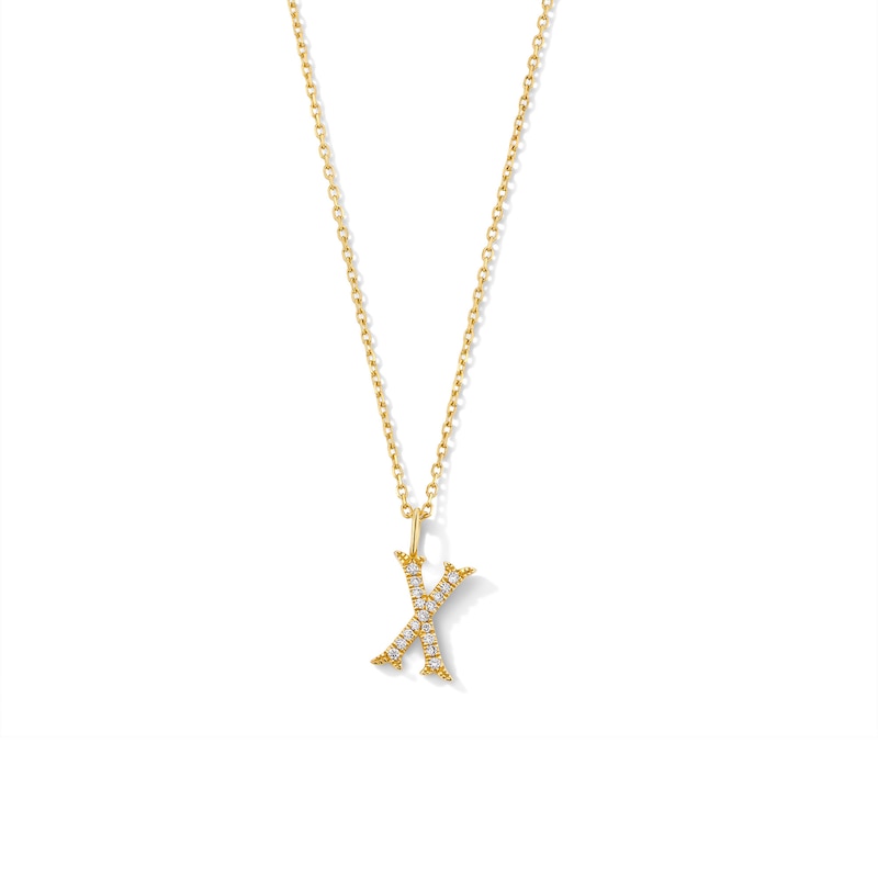 Main Image 1 of 1/20 CT. T.W. Lab-Grown Diamond Letter “X” Initial Pendant in 10K Gold (F/VS2)