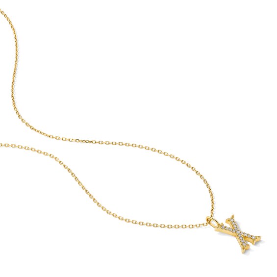 1/20 CT. T.w. Lab-Grown Diamond Letter “X” Initial Pendant in 10K Gold (F/Vs2)