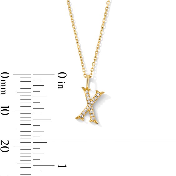 1/20 CT. T.w. Lab-Grown Diamond Letter “X” Initial Pendant in 10K Gold (F/Vs2)