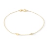 Thumbnail Image 1 of Lab-Grown Diamond-Accent and Heart Station Bracelet in Sterling Silver with 18K Gold Plate (H/SI2) - 7.25″