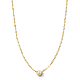1/10 CT. T.W. Lab-Grown Diamond Solitaire Necklace in Sterling Silver with 18K Gold Plate (H/SI2)