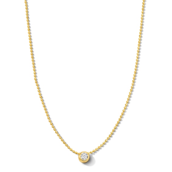 1/10 CT. T.w. Lab-Grown Diamond Solitaire Necklace in Sterling Silver with 18K Gold Plate (H/Si2)