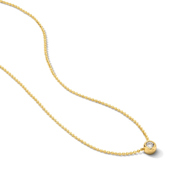 1/10 CT. T.w. Lab-Grown Diamond Solitaire Necklace in Sterling Silver with 18K Gold Plate (H/Si2)