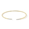 Thumbnail Image 1 of 1/8 CT. T.W. Lab-Grown Diamond Cuff Bracelet in Hollow Sterling Silver with 18K Gold Plate (H/SI2) - 7.76″