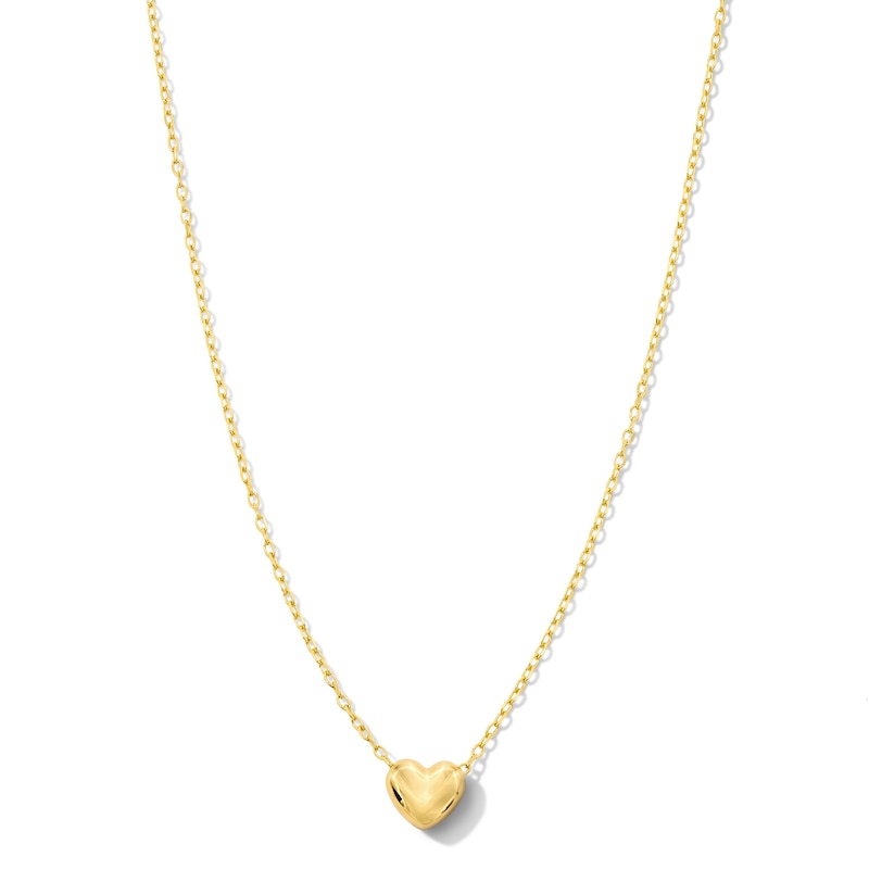 Main Image 1 of Puffed Heart Pendant in Sterling Silver with 18K Gold Plate