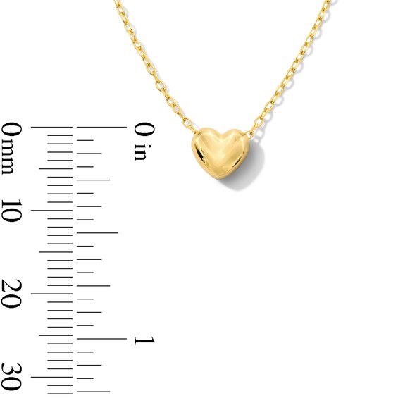 Puffed Heart Pendant in Sterling Silver with 18K Gold Plate