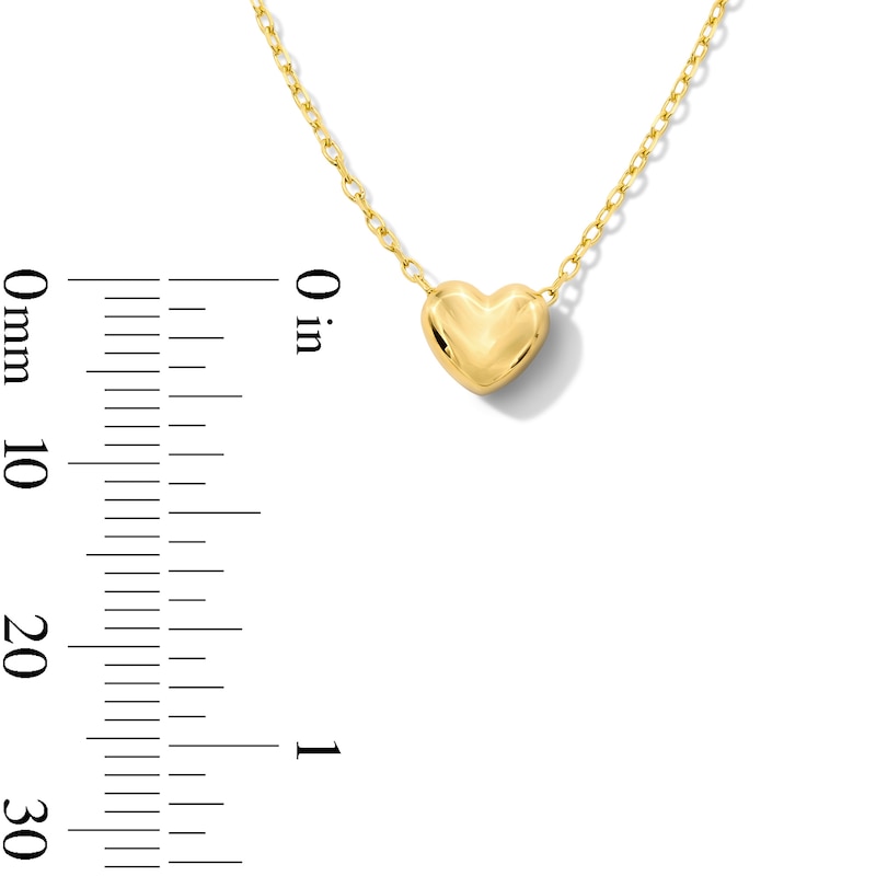 Main Image 6 of Puffed Heart Pendant in Sterling Silver with 18K Gold Plate