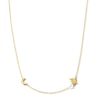 Thumbnail Image 1 of Moon and Star Station Necklace in Sterling Silver with 18K Gold Plate