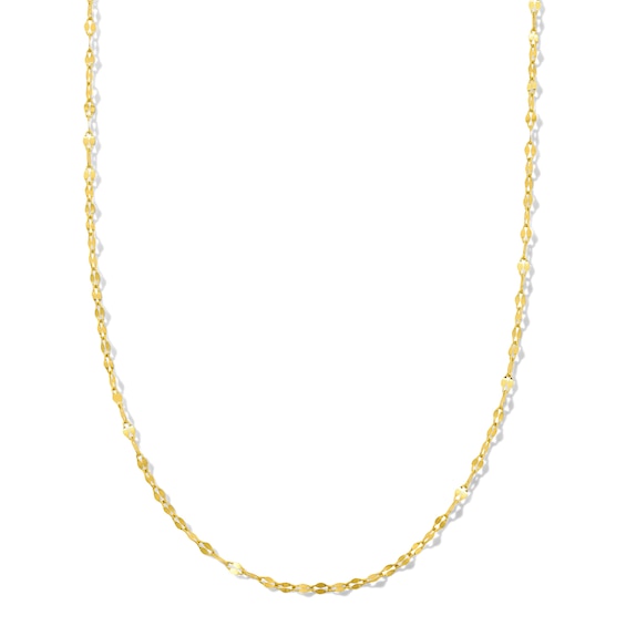 Flat Oval Mirror Chain Necklace in Solid Sterling Silver with 18K Gold Plate