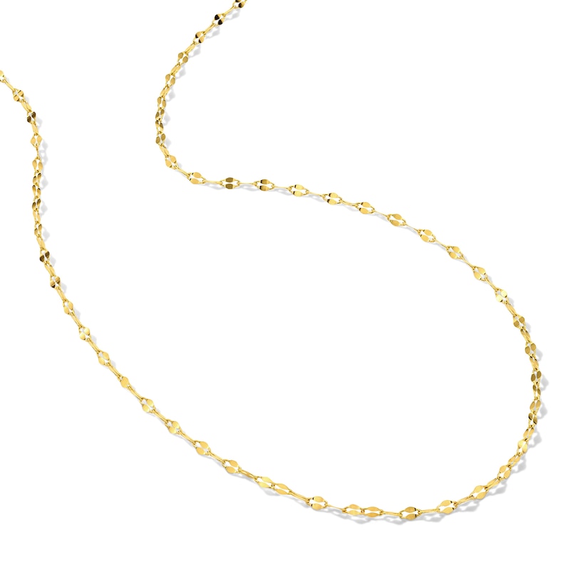 Main Image 4 of Flat Oval Mirror Chain Necklace in Solid Sterling Silver with 18K Gold Plate