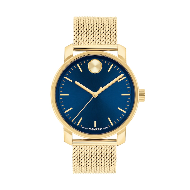 Main Image 1 of Men's Movado Bold® Access Analog Watch with Navy Blue Dial Mesh Bracelet (Model: 3601298)