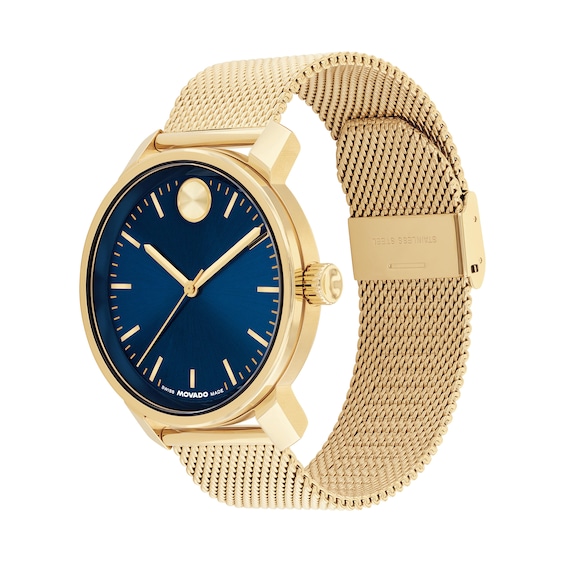 Men's Movado Bold® Access Analog Watch with Navy Blue Dial Mesh Bracelet (Model: 3601298)