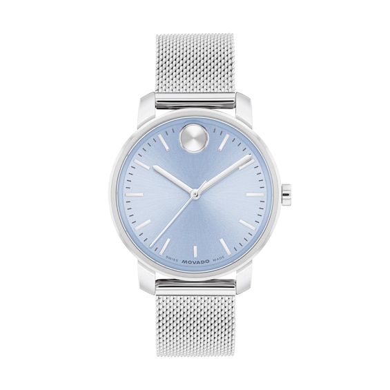 Ladies' Movado Bold® Access Analog Watch with Blue Dial and Mesh Bracelet (Model: 3601310)
