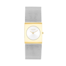 Ladies' Calvin Klein Pulse Analog Two-Tone Watch with Silver-Tone Dial and Mesh Bracelet (Model: 25100139)