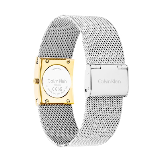 Ladies' Calvin Klein Pulse Analog Two-Tone Watch with Silver-Tone Dial and Mesh Bracelet (Model: 25100139)
