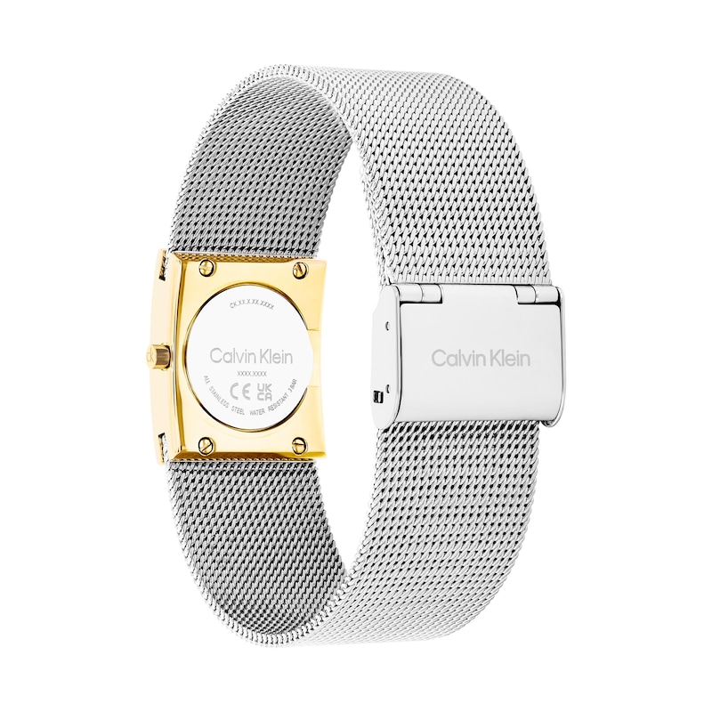 Main Image 3 of Ladies' Calvin Klein Pulse Analog Two-Tone Watch with Silver-Tone Dial and Mesh Bracelet (Model: 25100139)