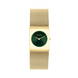 Ladies' Calvin Klein Pulse Watch with Green Dial and Gold-Tone Mesh Bracelet (Model: 25100136)