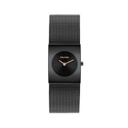 Ladies' Calvin Klein Pulse Watch with Black Dial and Black IP Mesh Bracelet (Model: 25100138)
