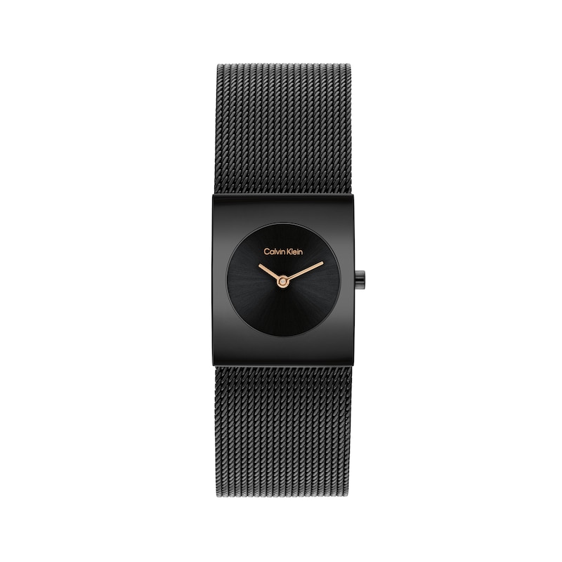 Main Image 1 of Ladies' Calvin Klein Pulse Watch with Black Dial and Black IP Mesh Bracelet (Model: 25100138)