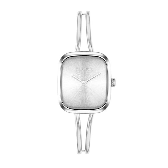 Ladies' Calvin Klein Adore Analog Bangle Watch with Silver-Tone Rectangular Dial (Model: 25100131)