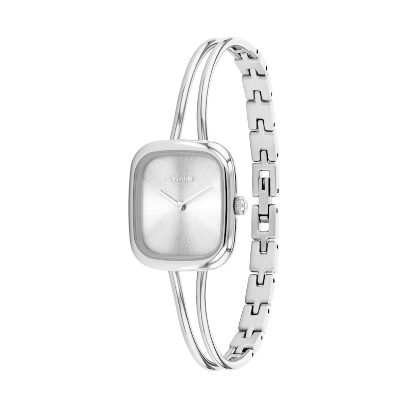 Main Image 2 of Ladies' Calvin Klein Adore Analog Bangle Watch with Silver-Tone Rectangular Dial (Model: 25100131)
