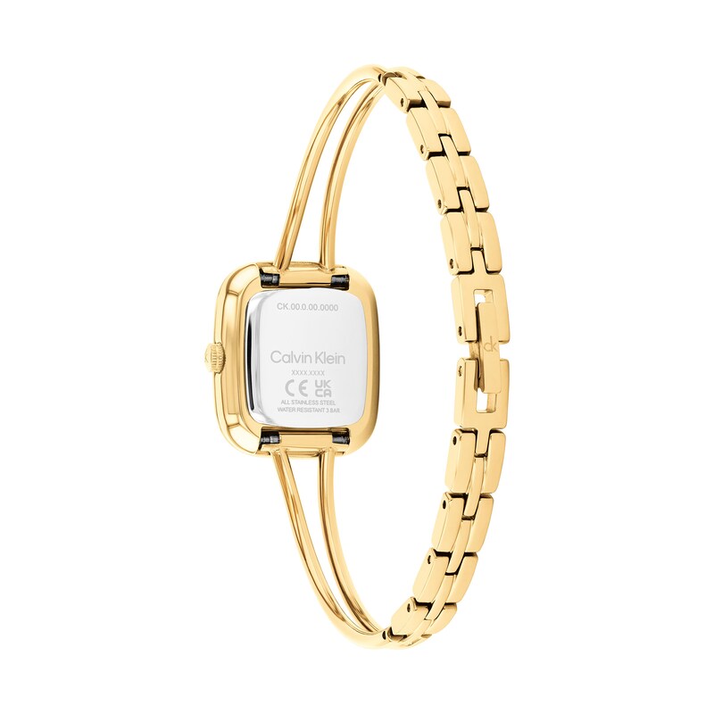 Main Image 3 of Ladies' Calvin Klein Adore Analog Bangle Watch with Gold-Tone Rectangular Dial and Smooth Bezel (Model: 25100132)