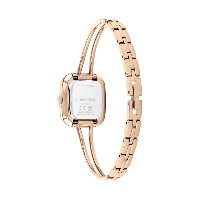 Main Image 3 of Ladies' Calvin Klein Adore Analog Bangle Watch with Rose-Tone Rectangular Dial (Model: 25100133)