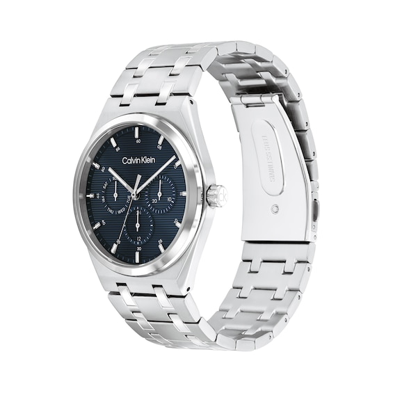 Men's Calvin Klein Motion Chronograph Watch with Navy Blue Dial and Stainless Steel Bracelet (Model: 25200520)