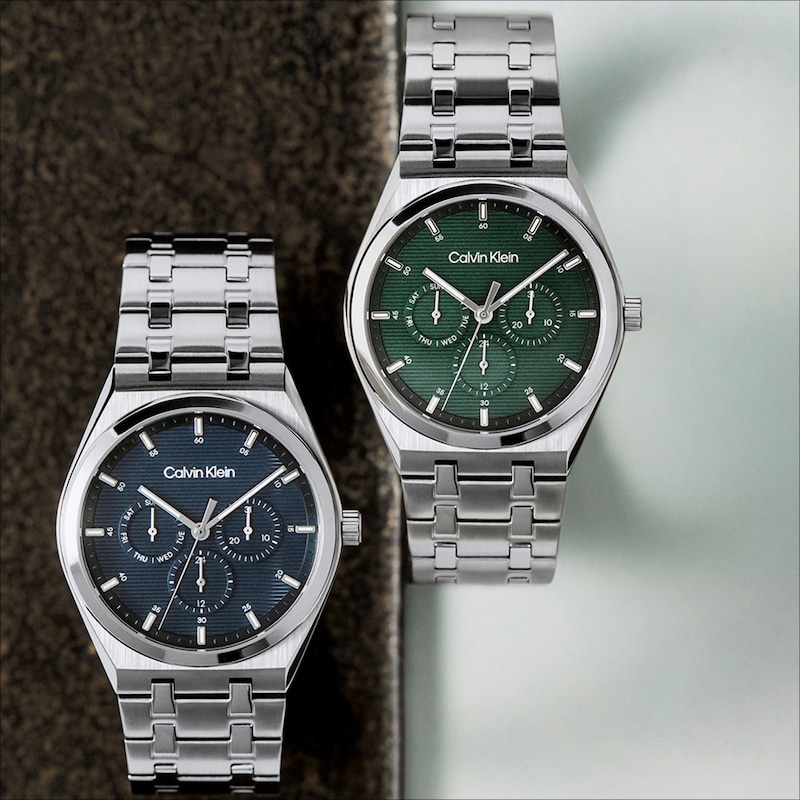 Main Image 5 of Men's Calvin Klein Motion Chronograph Watch with Navy Blue Dial and Stainless Steel Bracelet (Model: 25200520)