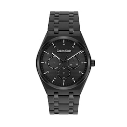 Men's Calvin Klein Motion Chronograph Watch with Black Dial and Black IP Bracelet (Model: 25200522)
