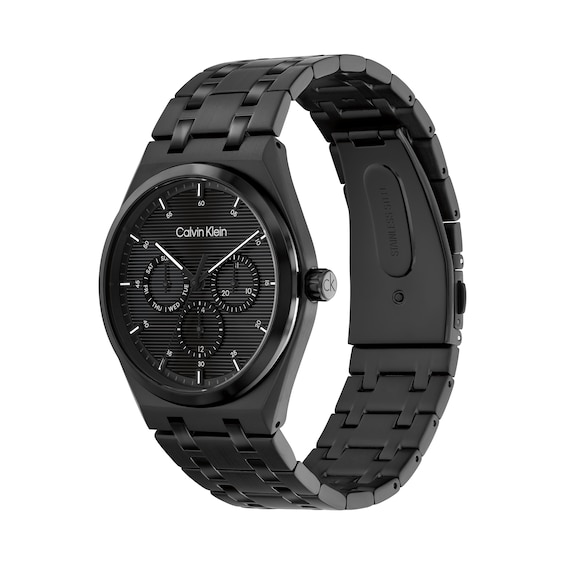 Men's Calvin Klein Motion Chronograph Watch with Black Dial and Black IP Bracelet (Model: 25200522)