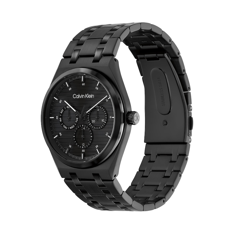 Main Image 2 of Men's Calvin Klein Motion Chronograph Watch with Black Dial and Black IP Bracelet (Model: 25200522)