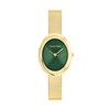 Thumbnail Image 1 of Ladies' Calvin Klein Twisted Bezel Oval Analog Watch with Green Dial and Gold-Tone Mesh Bracelet (Model: 20614022)