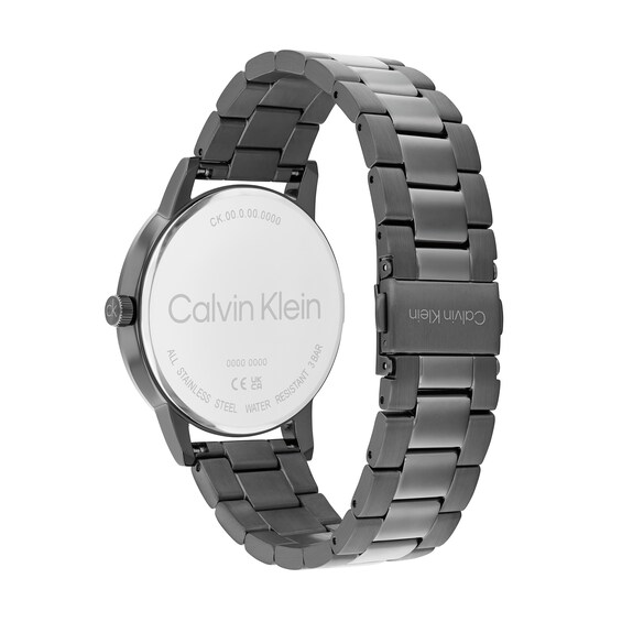 Men's Calvin Klein Navy Blue Dial Analog Watch with Grey Ion-Plated Stainless Steel Bracelet (Model: 25200502)
