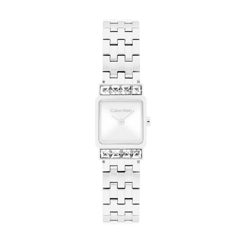Main Image 1 of Ladies' Calvin Klein Poise Square Analog Watch with Silver-Tone Dial and Crystal Bezel (Model: 20614027)