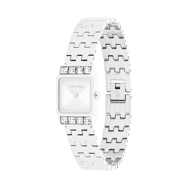 Main Image 2 of Ladies' Calvin Klein Poise Square Analog Watch with Silver-Tone Dial and Crystal Bezel (Model: 20614027)