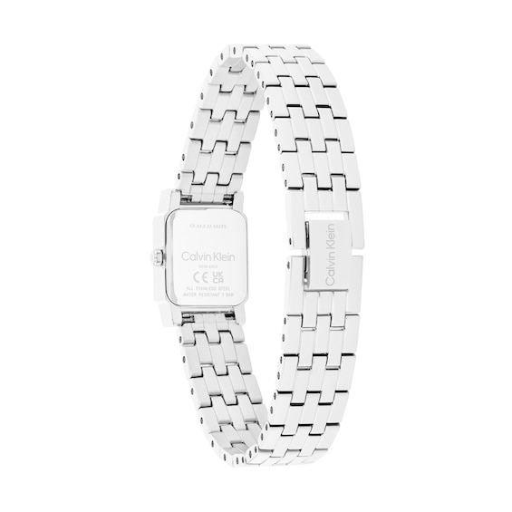 Ladies' Calvin Klein Poise Square Analog Watch with Silver-Tone Dial and Crystal Bezel (Model: 20614027)
