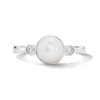 Thumbnail Image 1 of 7.0mm Freshwater Cultured Pearl and 1/10 CT. T.W. Lab-Grown Diamond Ring in Sterling Silver