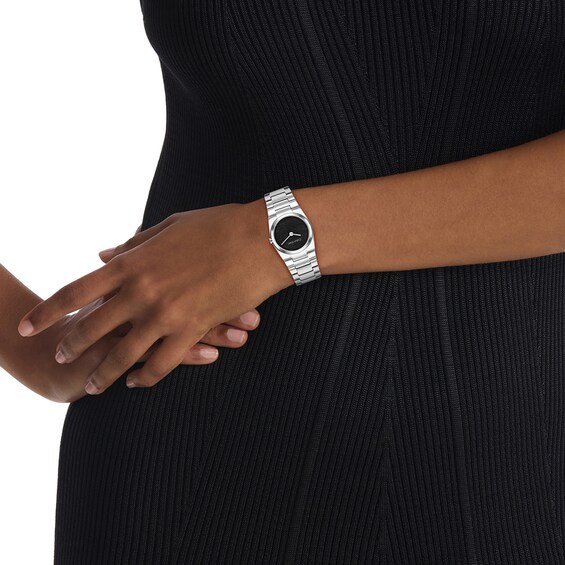 Ladies' Calvin Klein CK Unite Analog Watch with Black Dial and Stainless Steel Bracelet (Model: 25100121)