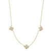 Thumbnail Image 1 of Lab-Grown Diamond-Accent Flower Station Necklace in Sterling Silver with 14K Gold Plate (F/SI2)
