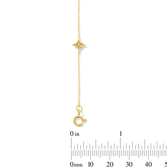 Lab-Grown Diamond-Accent Starburst Station Bracelet in Sterling Silver with 14K Gold Plate (F/Si2) - 7.25″