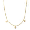 Thumbnail Image 1 of Lab-Grown Diamond-Accent Starburst Station Necklace in Sterling Silver with 14K Gold Plate (F/SI2)