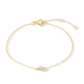1/20 CT. T.W. Lab-Grown Diamond Quartet Bracelet in Sterling Silver with 14K Gold Plate (F/SI2) - 7.25″