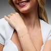 Thumbnail Image 2 of Lab-Grown Diamond-Accent Rhombus Dangle Station Bracelet in Sterling Silver with 14K Gold Plate (F/SI2) - 7.25″