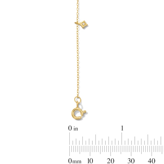 Lab-Grown Diamond-Accent Rhombus Dangle Station Bracelet in Sterling Silver with 14K Gold Plate (F/Si2) - 7.25″