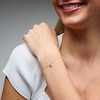 Thumbnail Image 2 of Lab-Grown Diamond-Accent Flower Dangle Station Bracelet in Sterling Silver with 14K Gold Plate (F/SI2) - 7.25″