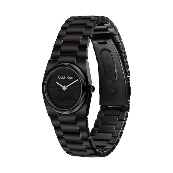 Ladies’ Calvin Klein CK Unite Analog Watch with Black Dial and Black IP Bracelet (Model: 25100125)