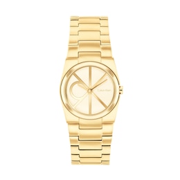 Ladies’ Calvin Klein CK Unite Analog Watch with Gold-Tone Dial and Bracelet (Model: 25100127)