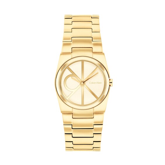 Ladies’ Calvin Klein CK Unite Analog Watch with Gold-Tone Dial and Bracelet (Model: 25100127)